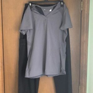 Grey and black scrub set